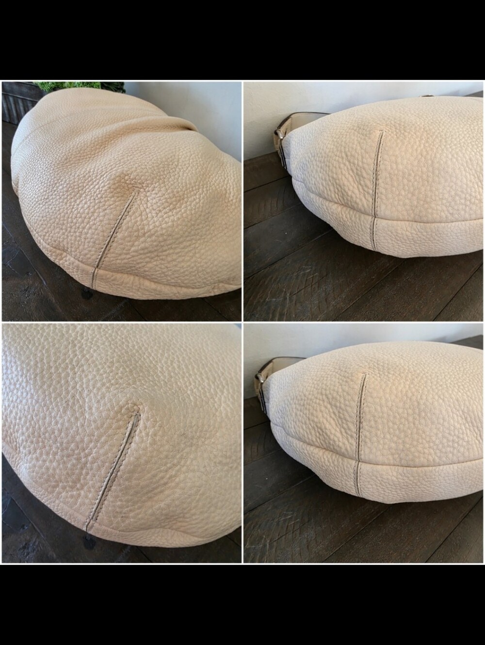 Coach Soho Pleated Hobo Shoulder Bag Buttercream Pebble Leather Buckle Y2K - Picture 11 of 16